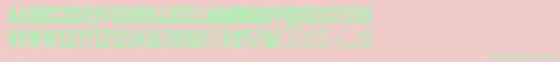 HeadlineOneHplhs Font – Green Fonts on Pink Background