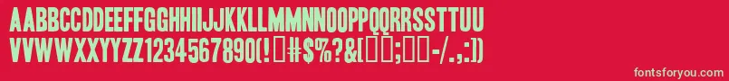 HeadlineOneHplhs Font – Green Fonts on Red Background