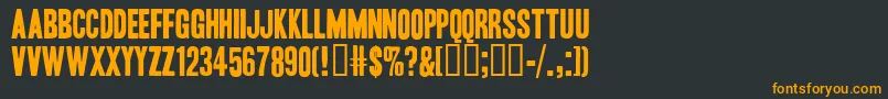 HeadlineOneHplhs Font – Orange Fonts on Black Background