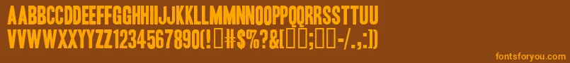 HeadlineOneHplhs Font – Orange Fonts on Brown Background