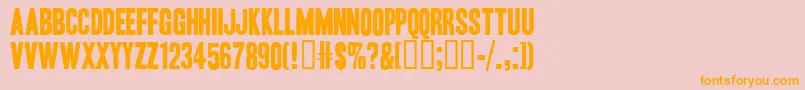 HeadlineOneHplhs Font – Orange Fonts on Pink Background