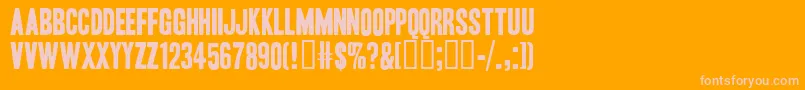 HeadlineOneHplhs Font – Pink Fonts on Orange Background