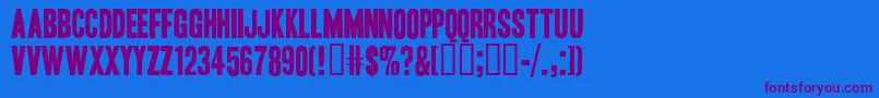 HeadlineOneHplhs Font – Purple Fonts on Blue Background