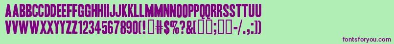 HeadlineOneHplhs Font – Purple Fonts on Green Background