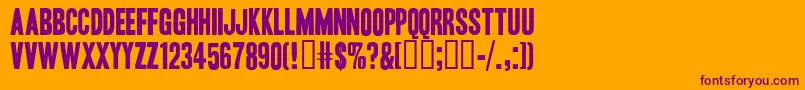 HeadlineOneHplhs Font – Purple Fonts on Orange Background