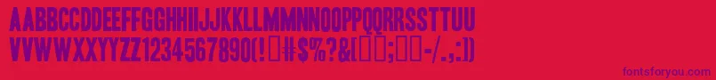 HeadlineOneHplhs Font – Purple Fonts on Red Background