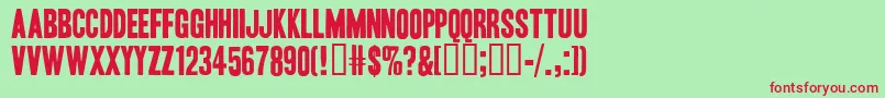 HeadlineOneHplhs Font – Red Fonts on Green Background