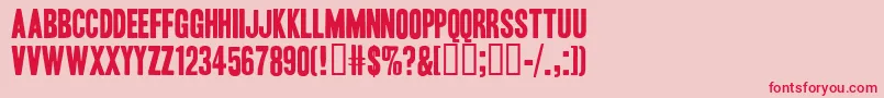 HeadlineOneHplhs Font – Red Fonts on Pink Background