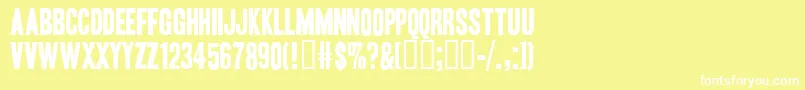 HeadlineOneHplhs Font – White Fonts on Yellow Background