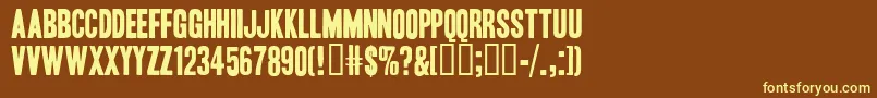 HeadlineOneHplhs Font – Yellow Fonts on Brown Background