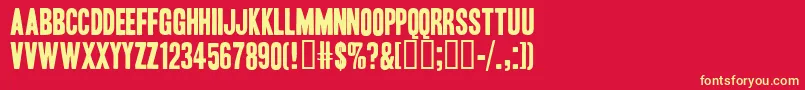 HeadlineOneHplhs Font – Yellow Fonts on Red Background