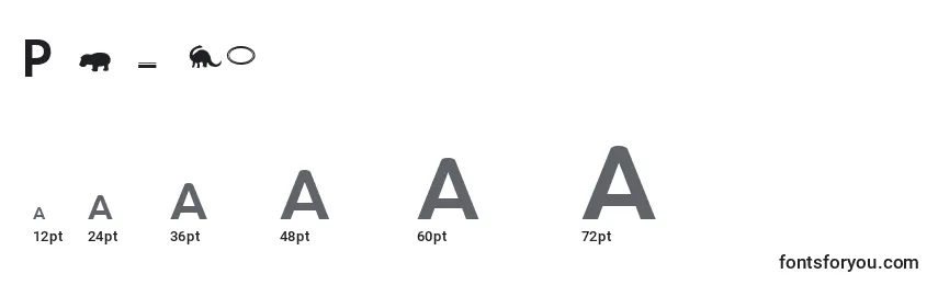 Размеры шрифта Patagoniab