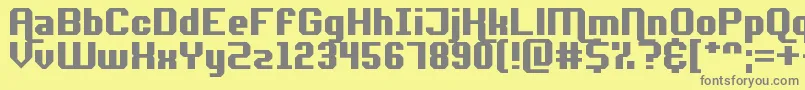 フォントAdventureRequest – 黄色の背景に灰色の文字