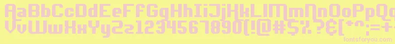 AdventureRequest Font – Pink Fonts on Yellow Background