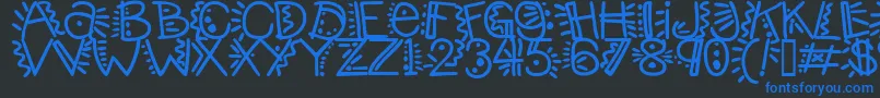 Manicpopthrill Font – Blue Fonts on Black Background