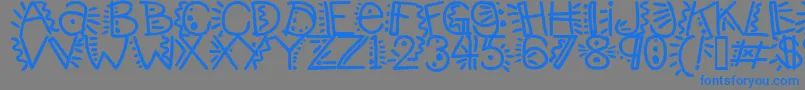 Manicpopthrill Font – Blue Fonts on Gray Background