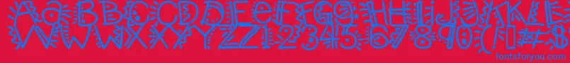 Manicpopthrill Font – Blue Fonts on Red Background