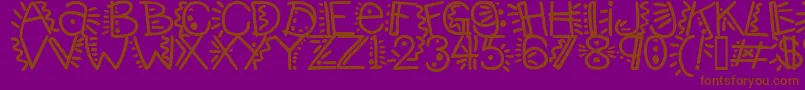 フォントManicpopthrill – 紫色の背景に茶色のフォント