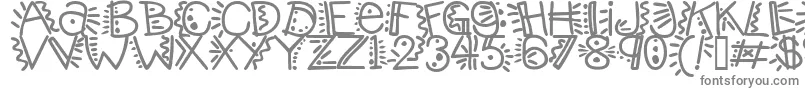 Manicpopthrill-fontti – harmaat kirjasimet valkoisella taustalla