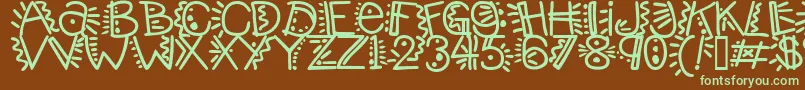 Manicpopthrill Font – Green Fonts on Brown Background
