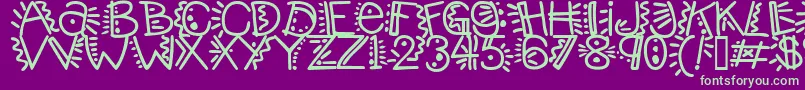 Manicpopthrill Font – Green Fonts on Purple Background