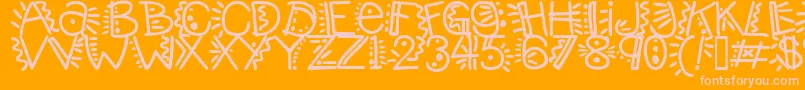 Manicpopthrill-Schriftart – Rosa Schriften auf orangefarbenem Hintergrund