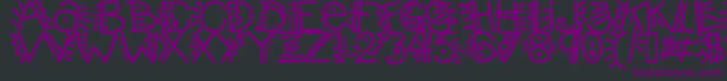 Czcionka Manicpopthrill – fioletowe czcionki na czarnym tle