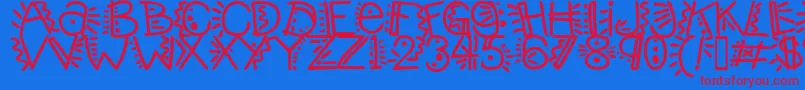 Manicpopthrill Font – Red Fonts on Blue Background