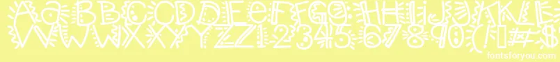 Manicpopthrill Font – White Fonts on Yellow Background