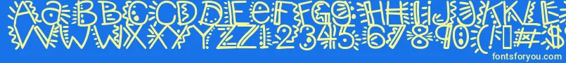 Manicpopthrill Font – Yellow Fonts on Blue Background