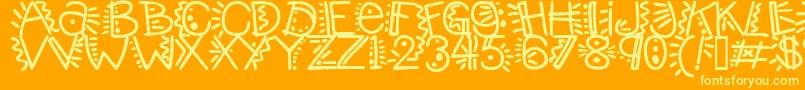 Manicpopthrill Font – Yellow Fonts on Orange Background