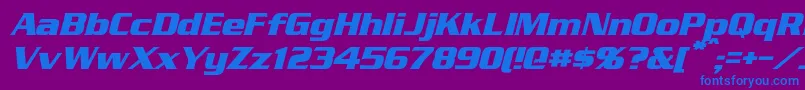 StraczynskiItalic Font – Blue Fonts on Purple Background