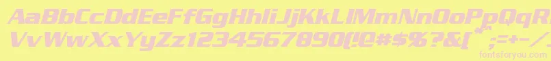 StraczynskiItalic Font – Pink Fonts on Yellow Background