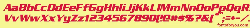 StraczynskiItalic Font – Red Fonts on Yellow Background