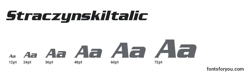 Размеры шрифта StraczynskiItalic