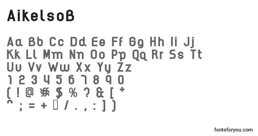 Шрифт AikelsoB – алфавит, цифры, специальные символы