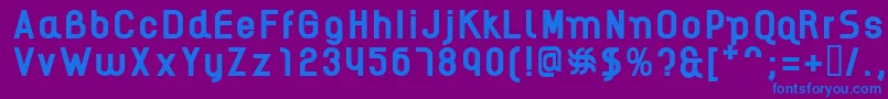 フォントAikelsoB – 紫色の背景に青い文字