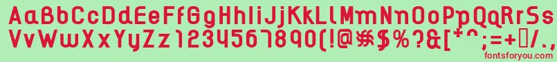 Шрифт AikelsoB – красные шрифты на зелёном фоне
