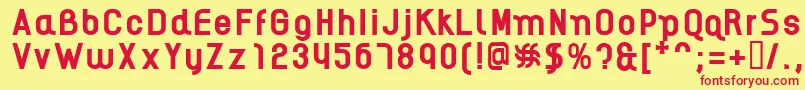 AikelsoB-fontti – punaiset fontit keltaisella taustalla