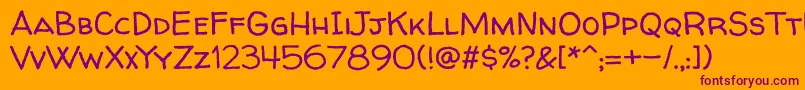 Walterturncoat Font – Purple Fonts on Orange Background