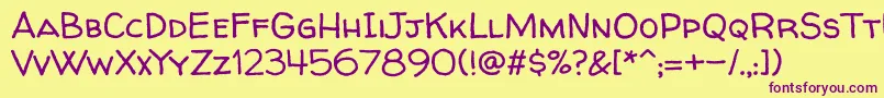 Walterturncoat Font – Purple Fonts on Yellow Background