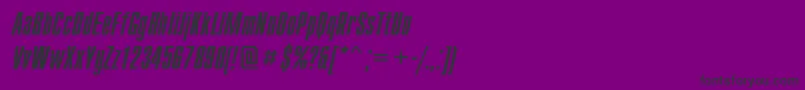 フォントCompactcItalic – 紫の背景に黒い文字