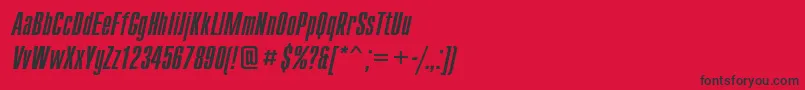 fuente CompactcItalic – Fuentes Negras Sobre Fondo Rojo