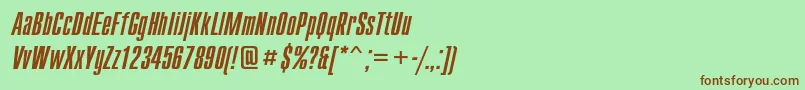 Шрифт CompactcItalic – коричневые шрифты на зелёном фоне