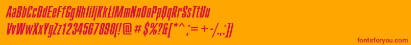 CompactcItalic Font – Red Fonts on Orange Background