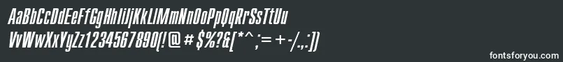 フォントCompactcItalic – 黒い背景に白い文字