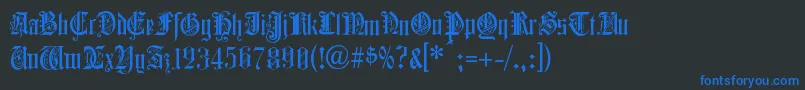 ColchesterBlack-fontti – siniset fontit mustalla taustalla