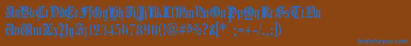 フォントColchesterBlack – 茶色の背景に青い文字