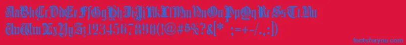 フォントColchesterBlack – 赤い背景に青い文字