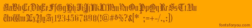 ColchesterBlack-fontti – ruskeat fontit oranssilla taustalla